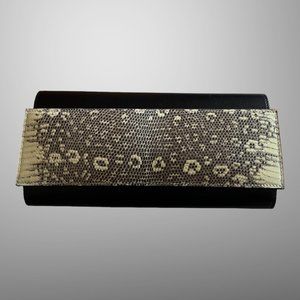 Hermès Bleu Evergrain Lez Lisse Lizard Portefeuille Passant Long Wallet Clutch